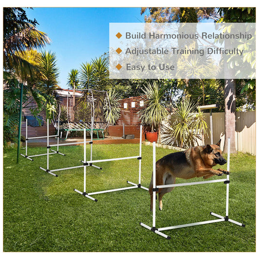 4-Piece Adjustable Dog Agility Jump Set