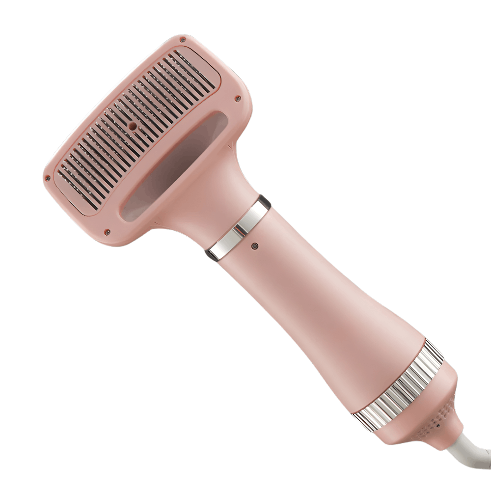 Globopaw 2-in-1 pet hair dryer and grooming brush in pink